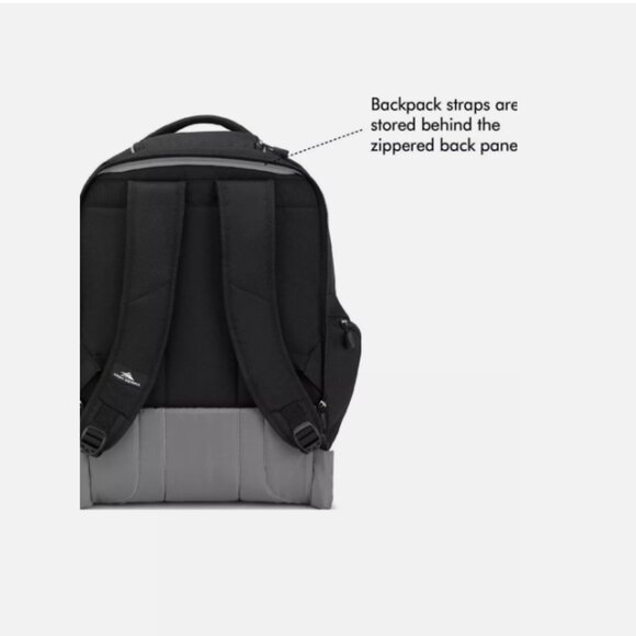 LAPTOP BACKPACK HIGH SIERRA with HANDLE Travel Luggage wheel Roller 20"x 13" - Picture 6 of 11